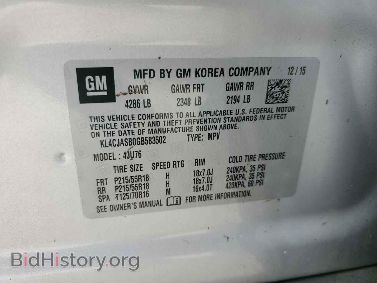 2016 BUICK ENCORE - VIN: KL4CJASB0GB583502 - Photo 10
