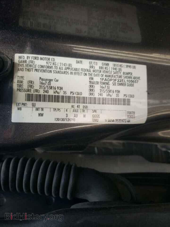 2014 FORD FOCUS - VIN: 1FADP3F22EL105657 - Фото 10