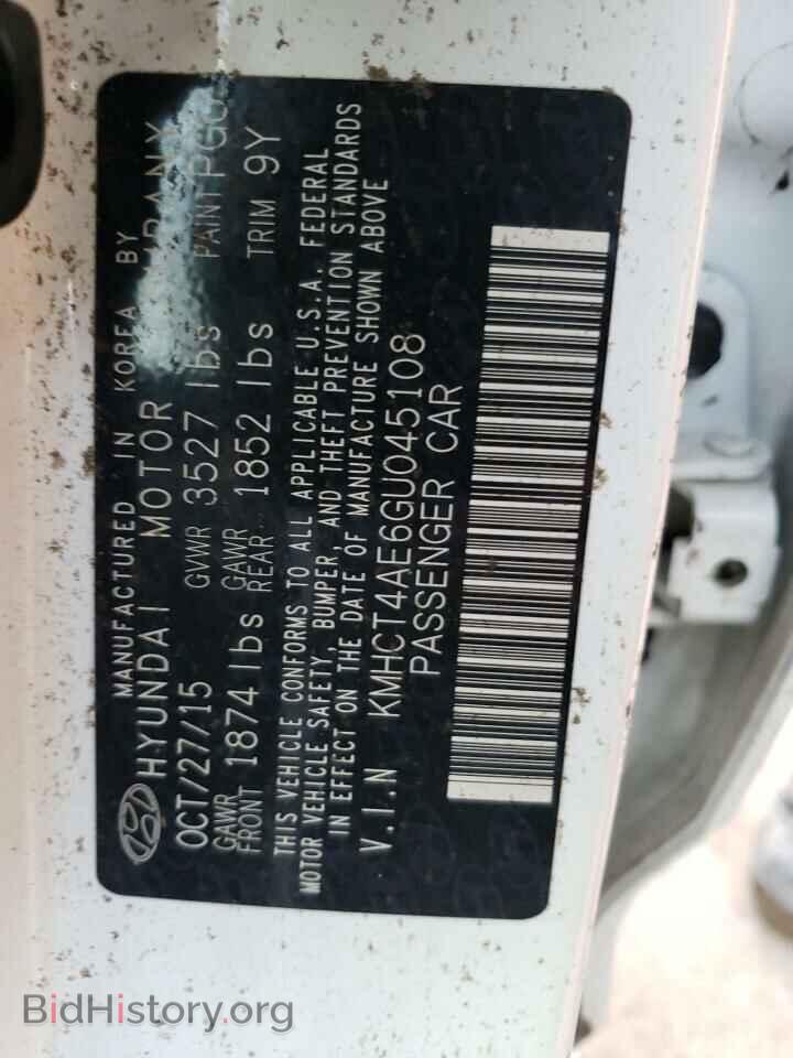 2016 HYUNDAI ACCENT - VIN: KMHCT4AE6GU045108 - Фото 10