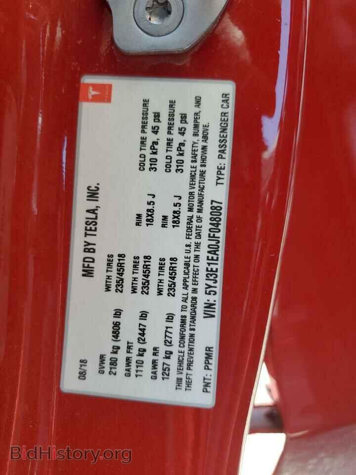 2018 TESLA MODEL 3 - VIN: 5YJ3E1EA0JF048087 - Фото 12