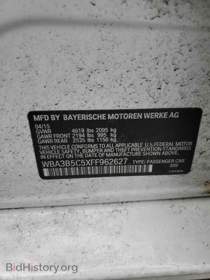 2015 BMW 3 SERIES - VIN: WBA3B5C5XFF962627 - Фото 12