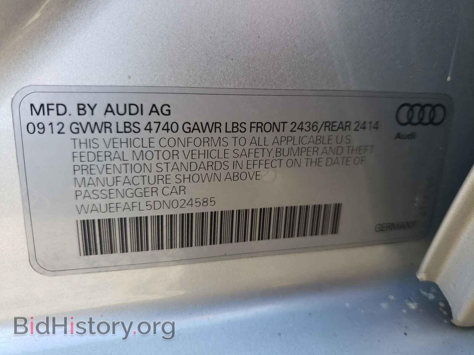 2013 AUDI A4 - VIN: WAUEFAFL5DN024585 - Фото 10