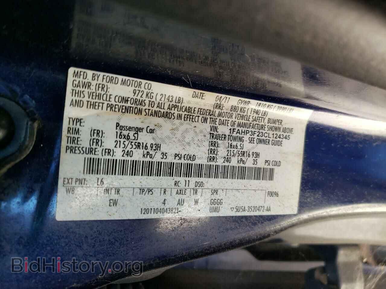 2012 FORD FOCUS - VIN: 1FAHP3F23CL124345 - Фото 10