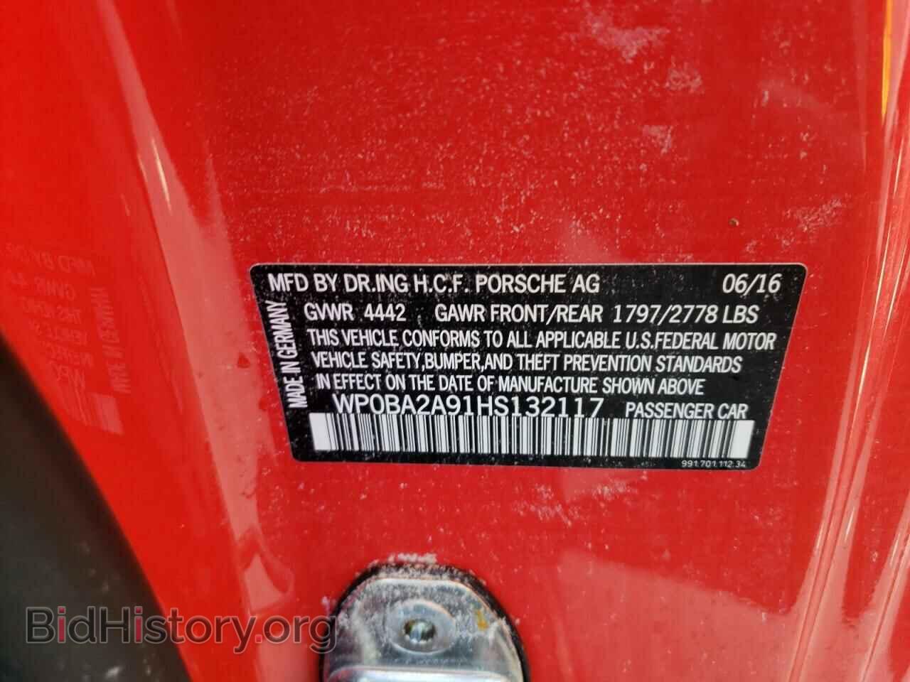 2017 PORSCHE 911 - VIN: WP0BA2A91HS132117 - Фото 10