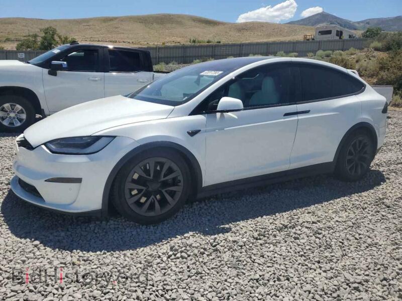 2023 Tesla MODEL X (VIN 7SAXCBE50PF366609) — photo 1 of 12, Copart, damage: front end