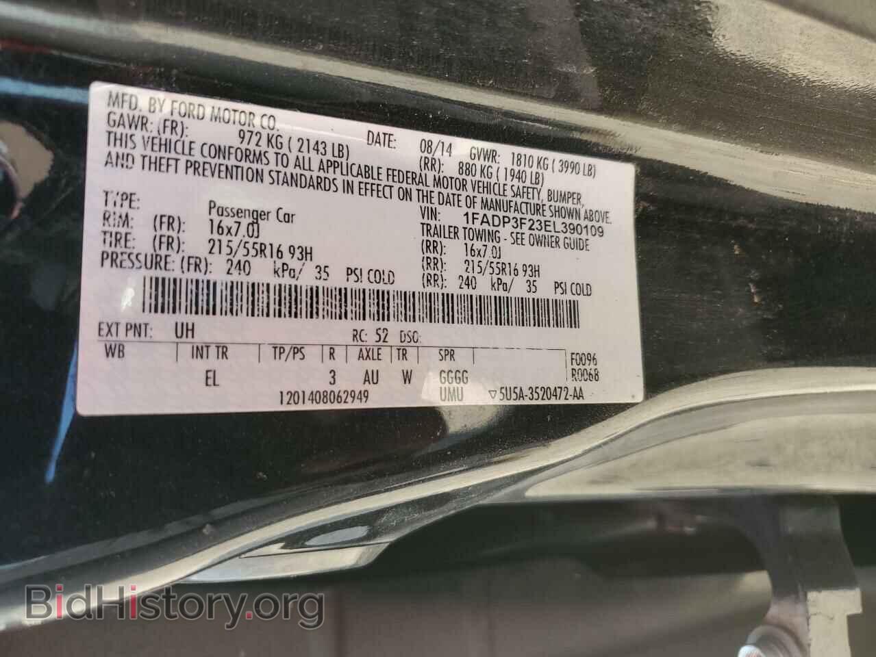 2014 FORD FOCUS - VIN: 1FADP3F23EL390109 - Фото 13