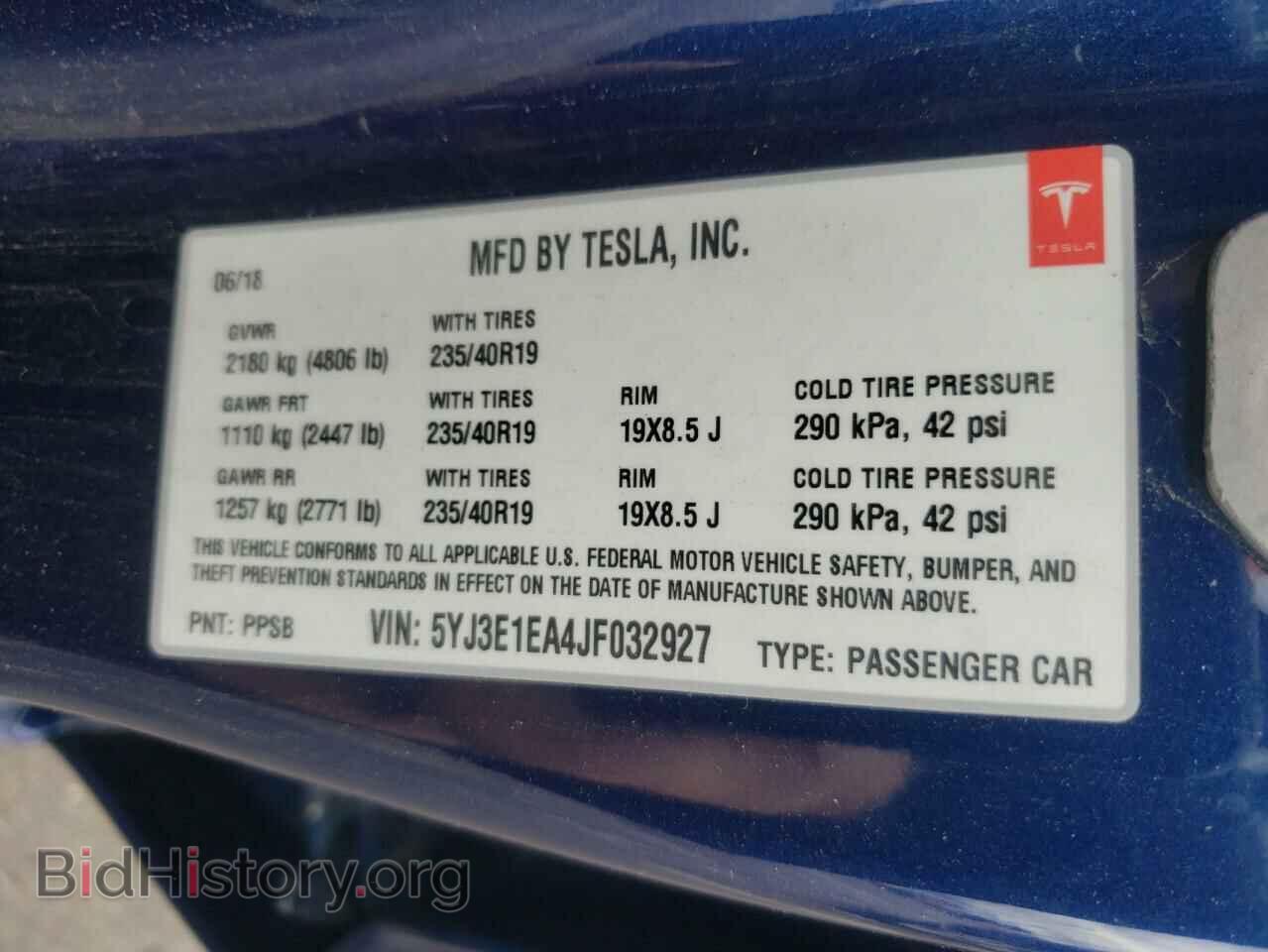 2018 TESLA MODEL 3 - VIN: 5YJ3E1EA4JF032927 - Photo 10