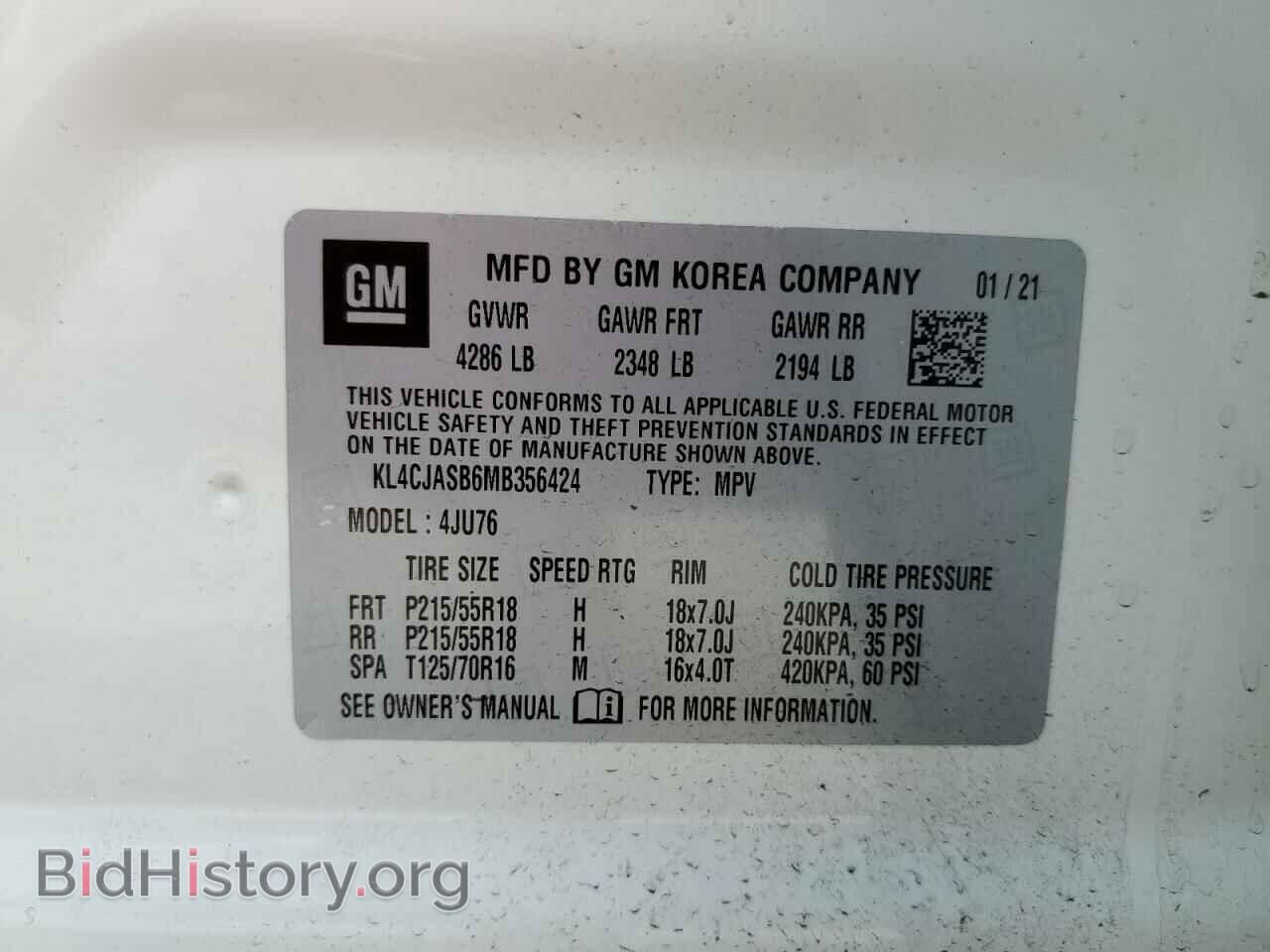 2021 BUICK ENCORE - VIN: KL4CJASB6MB356424 - Фото 10