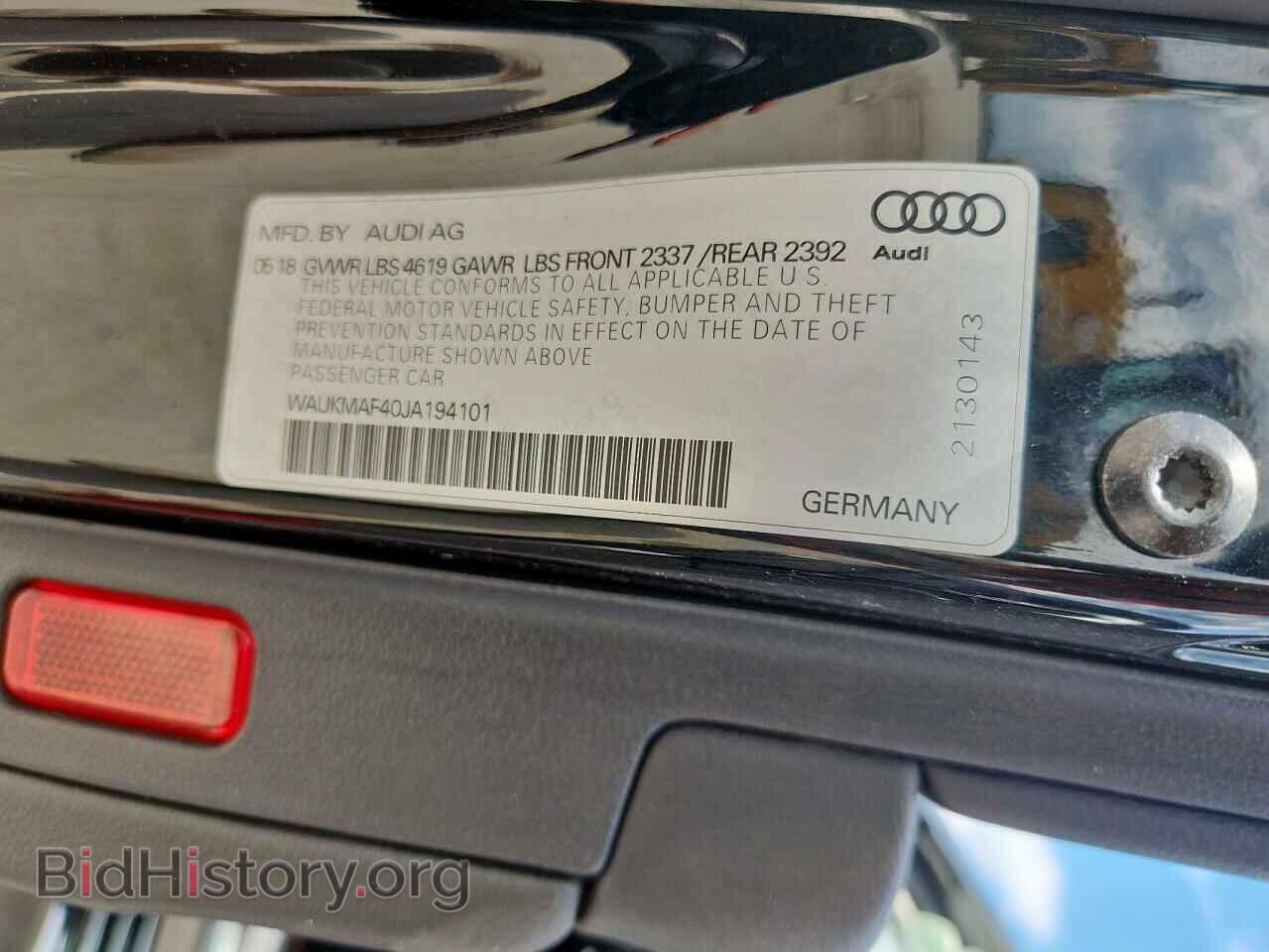 2018 AUDI A4 - VIN: WAUKMAF40JA194101 - Фото 12