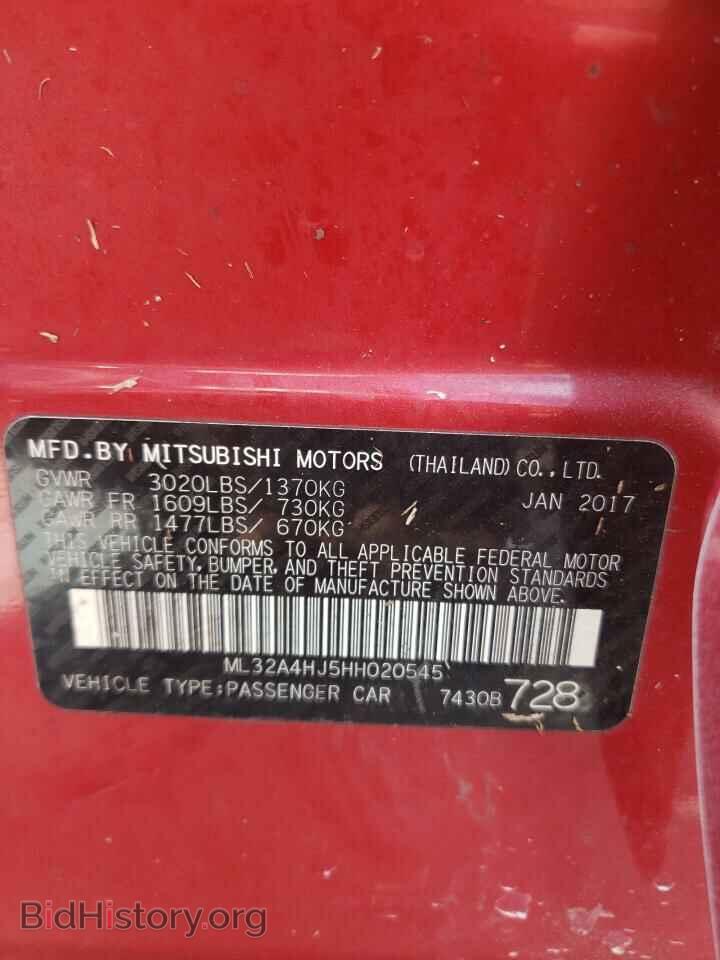 2017 MITSUBISHI MIRAGE - VIN: ML32A4HJ5HH020545 - Фото 10