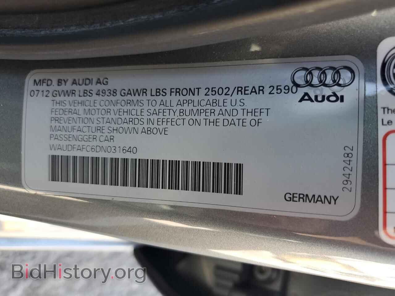 2013 AUDI A6 - VIN: WAUDFAFC6DN031640 - Photo 12