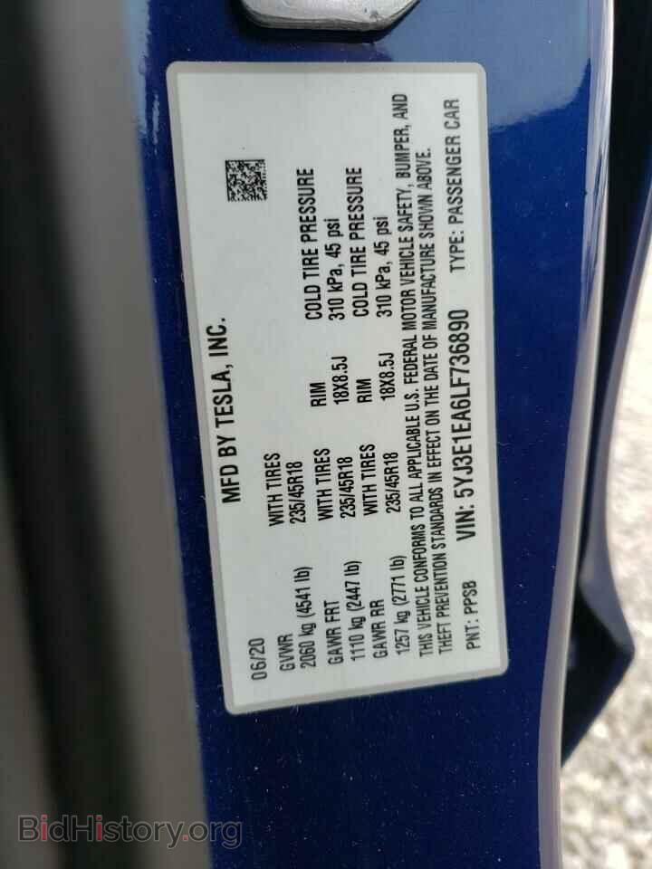 2020 TESLA MODEL 3 - VIN: 5YJ3E1EA6LF736890 - Фото 10