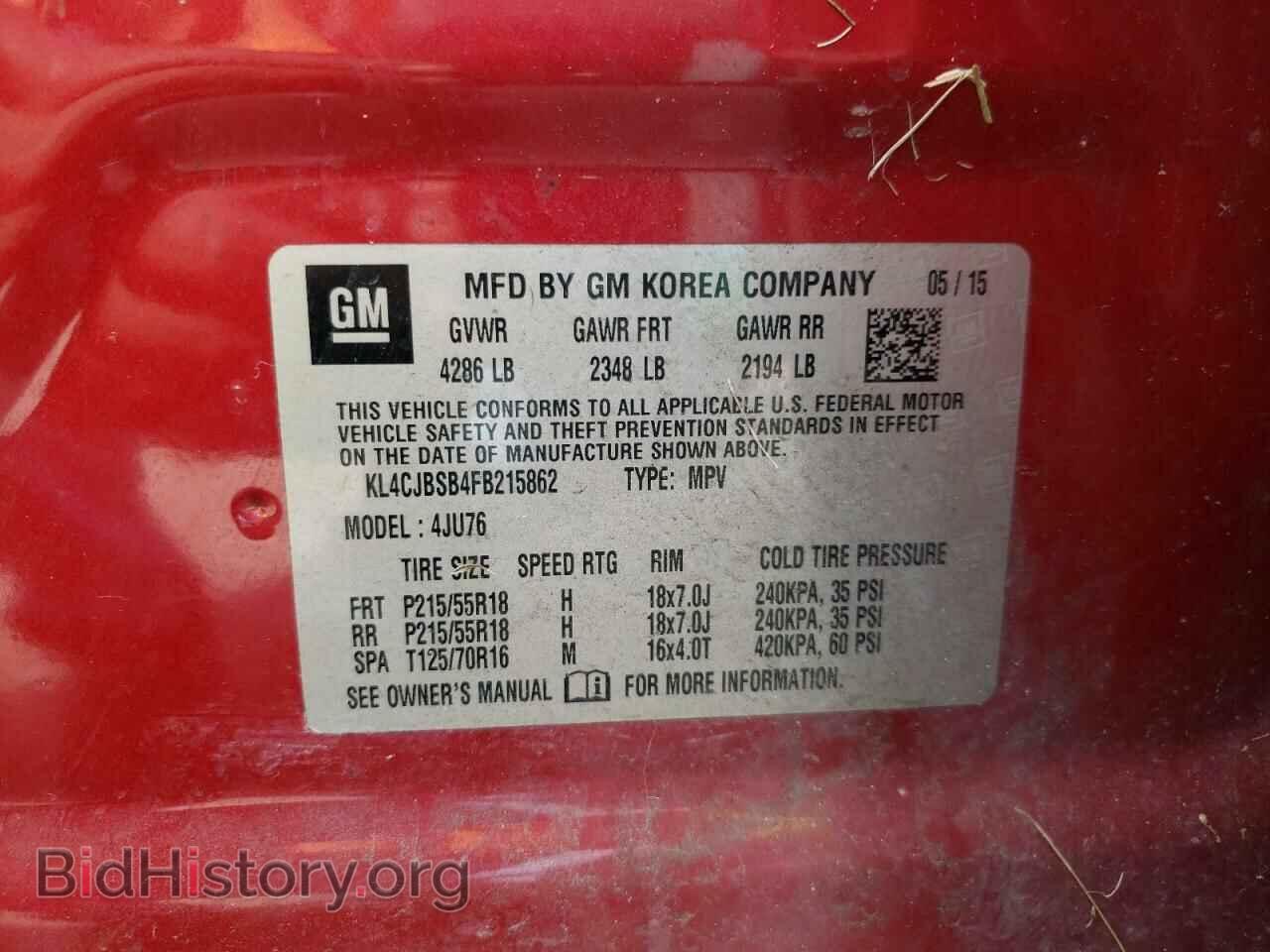2015 BUICK ENCORE - VIN: KL4CJBSB4FB215862 - Фото 10