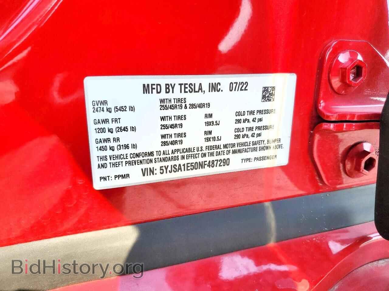 2022 TESLA MODEL S - VIN: 5YJSA1E50NF487290 - Photo 13