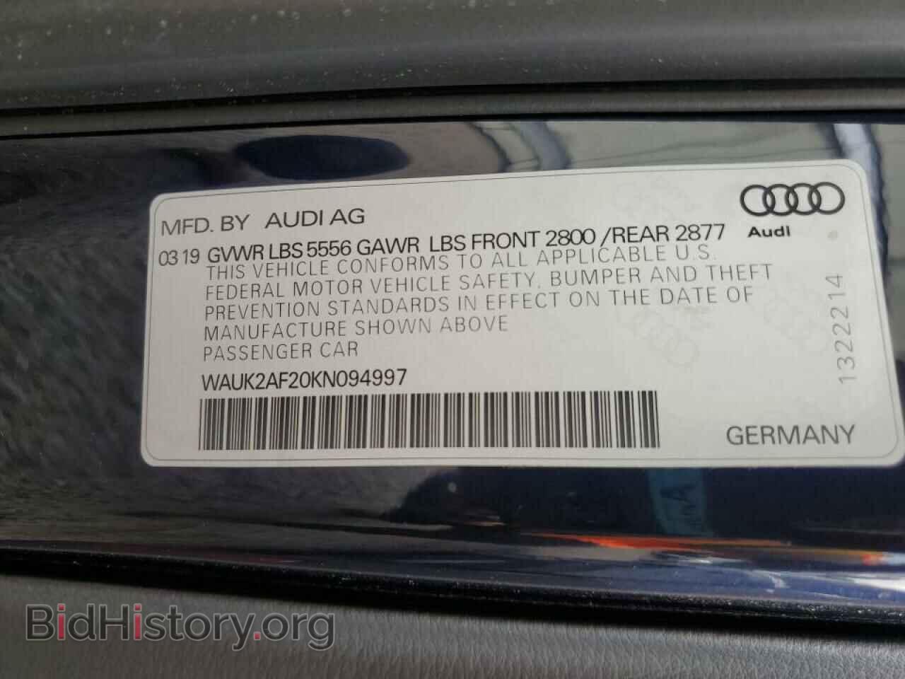 2019 AUDI A6 - VIN: WAUK2AF20KN094997 - Фото 10