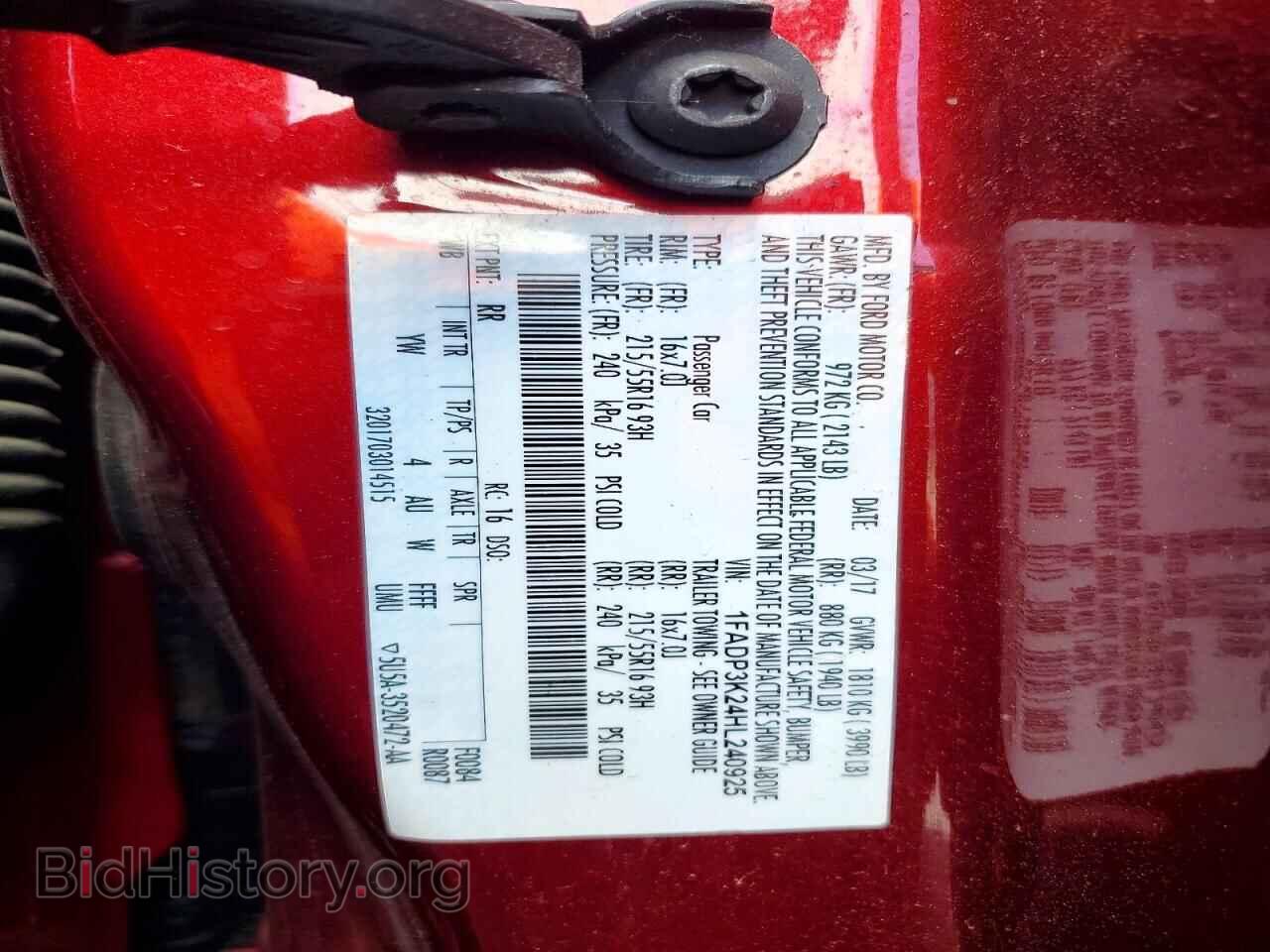 2017 FORD FOCUS - VIN: 1FADP3K24HL240925 - Фото 12