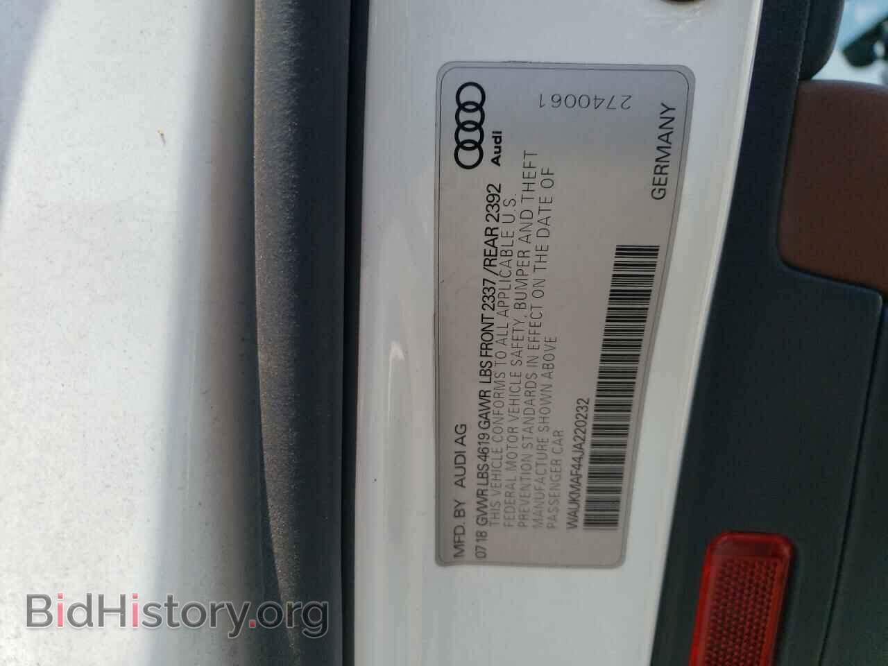 2018 AUDI A4 - VIN: WAUKMAF44JA220232 - Фото 12