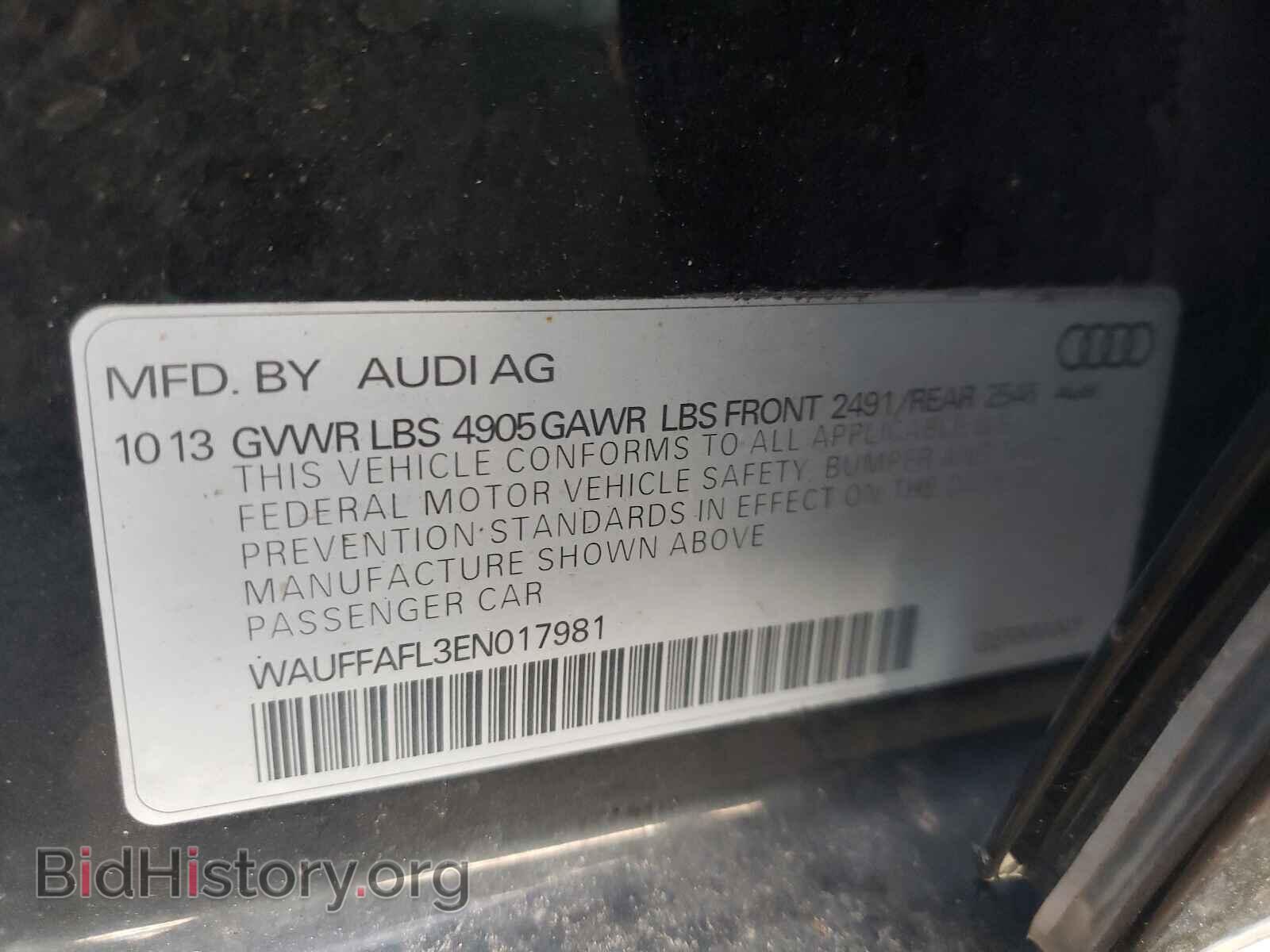 2014 AUDI A4 - VIN: WAUFFAFL3EN017981 - Фото 10