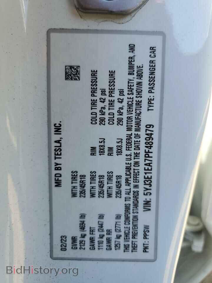 2023 TESLA MODEL 3 - VIN: 5YJ3E1EA7PF489479 - Фото 12