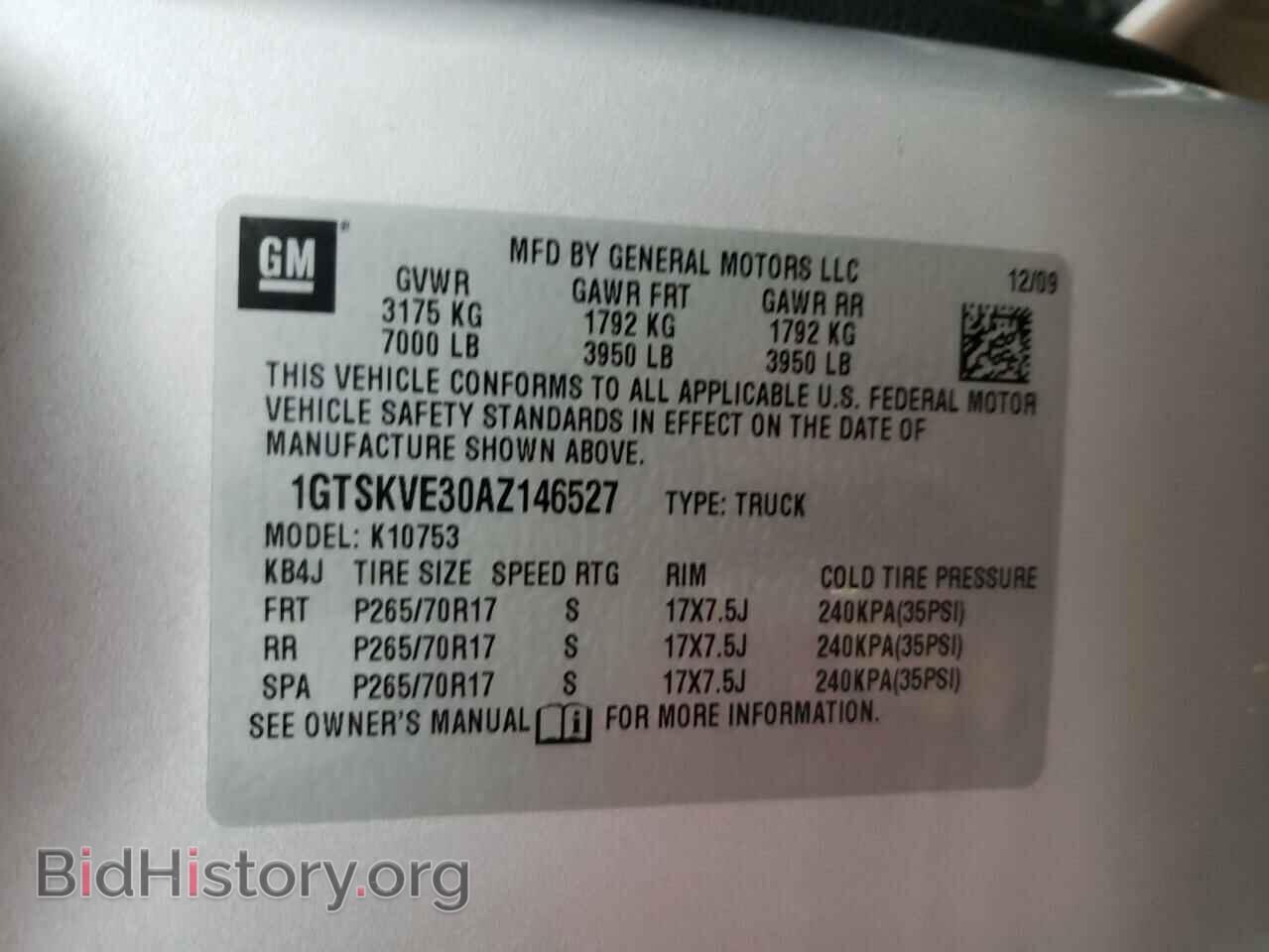 2010 GMC SIERRA - VIN: 1GTSKVE30AZ146527 - Фото 10