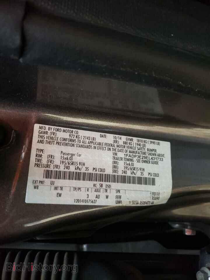 2014 FORD FOCUS - VIN: 1FADP3E29EL431733 - Фото 10