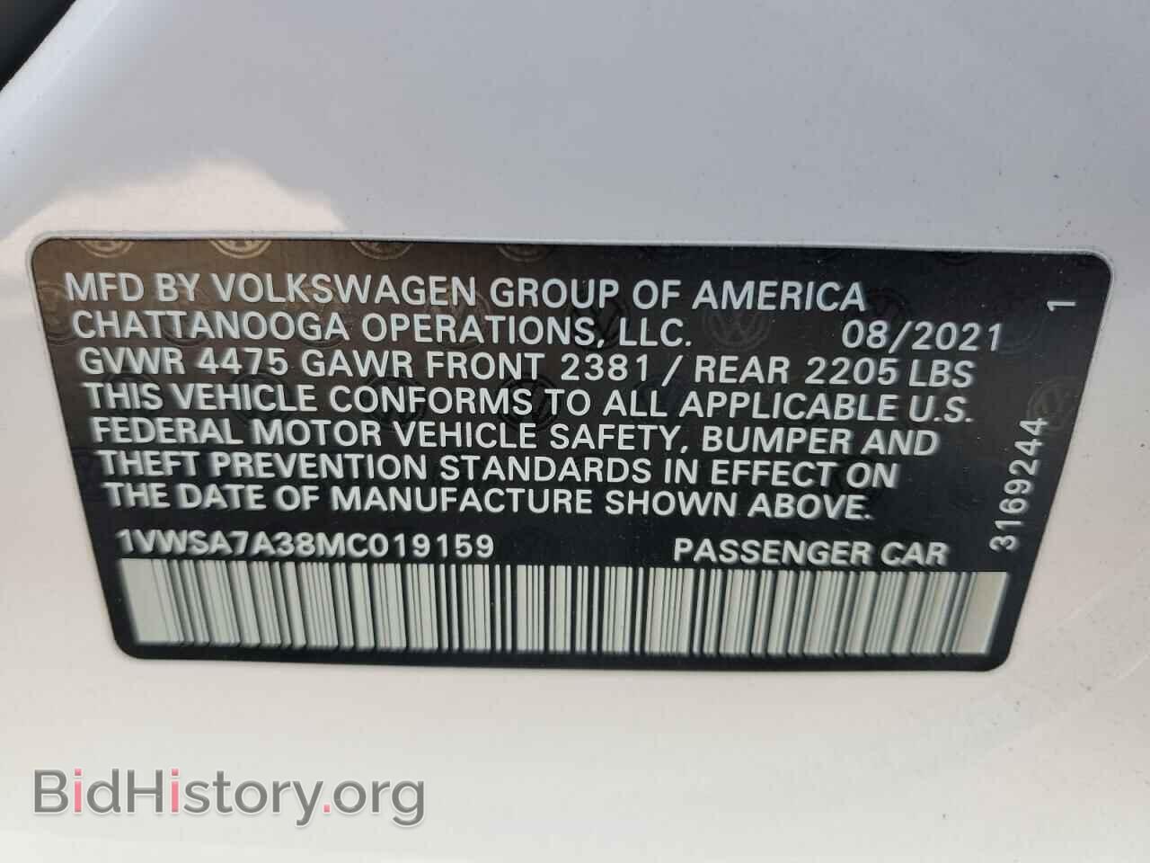 2021 VOLKSWAGEN PASSAT - VIN: 1VWSA7A38MC019159 - Фото 10