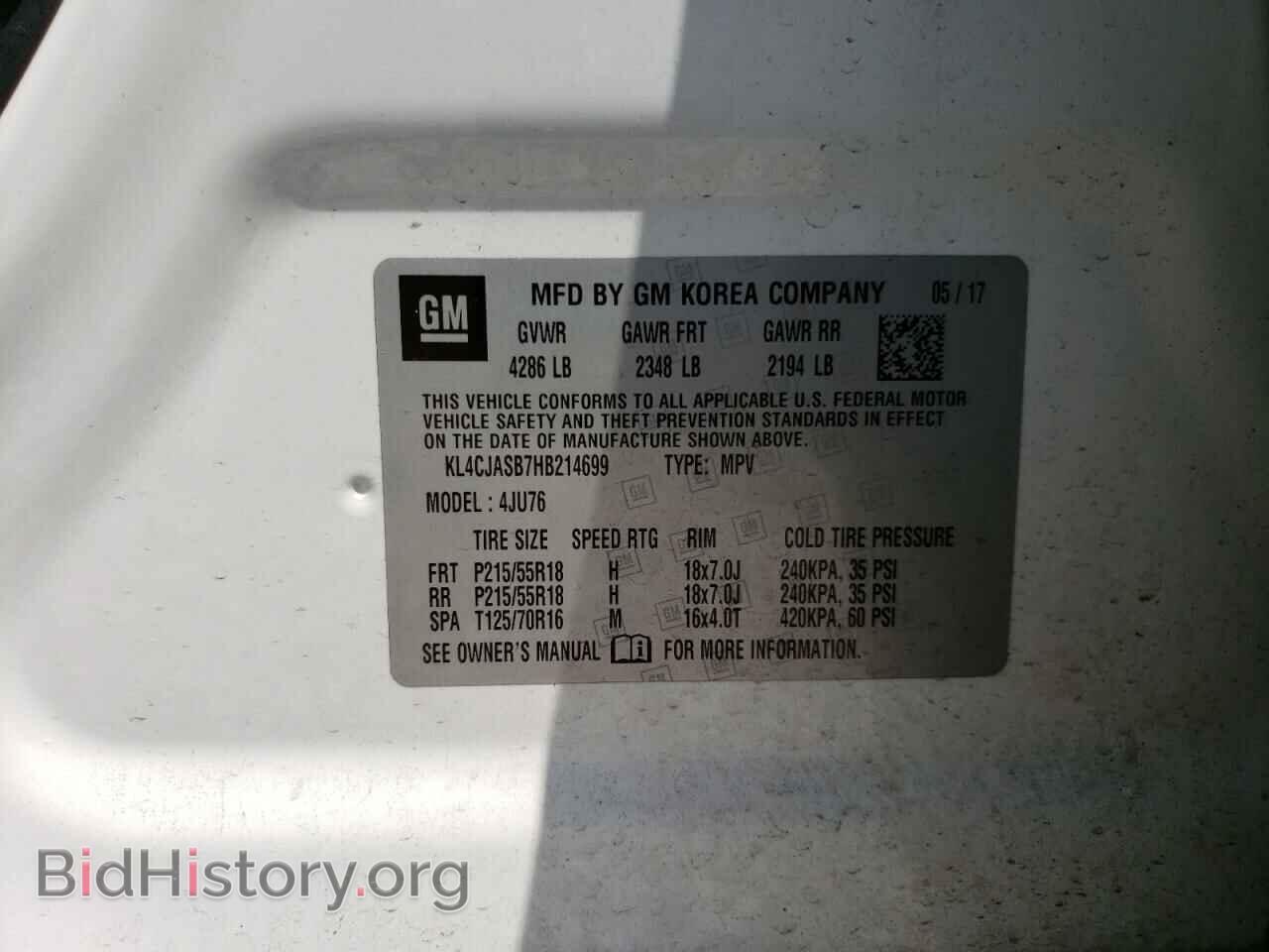 2017 BUICK ENCORE - VIN: KL4CJASB7HB214699 - Фото 13
