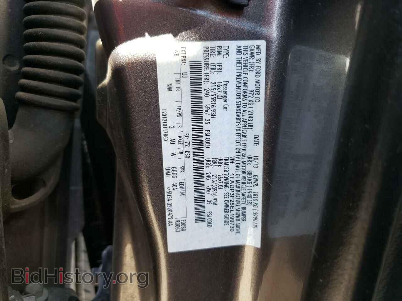 2014 FORD FOCUS - VIN: 1FADP3F25EL199730 - Фото 10