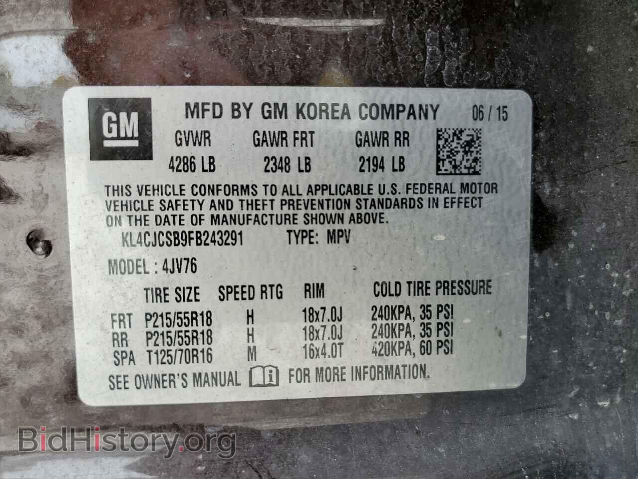2015 BUICK ENCORE - VIN: KL4CJCSB9FB243291 - Photo 10