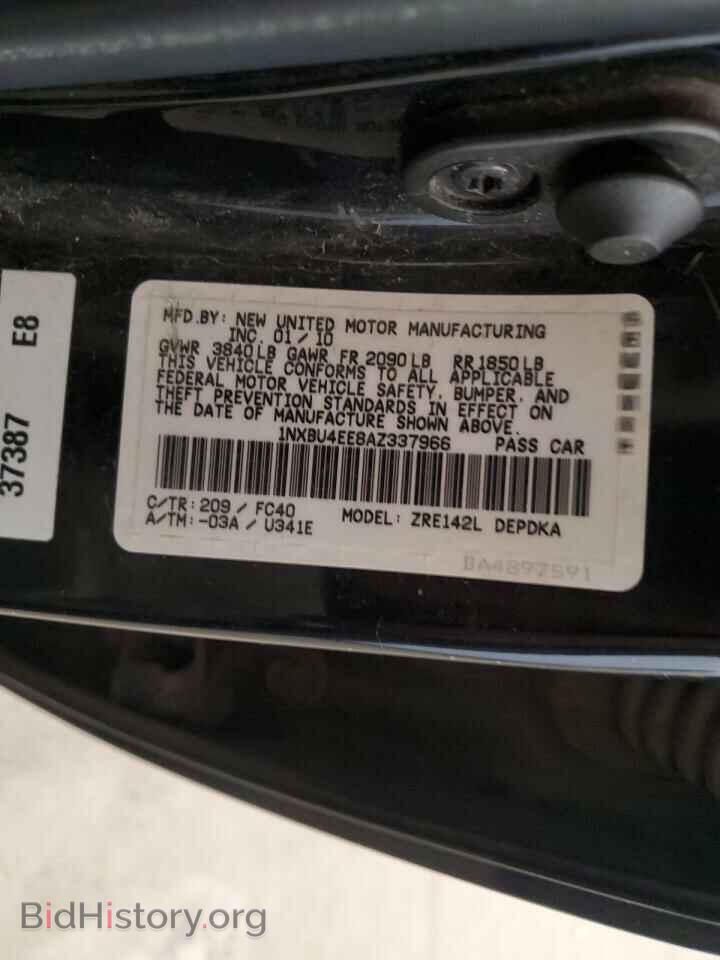 2010 TOYOTA COROLLA - VIN: 1NXBU4EE8AZ337966 - Фото 12