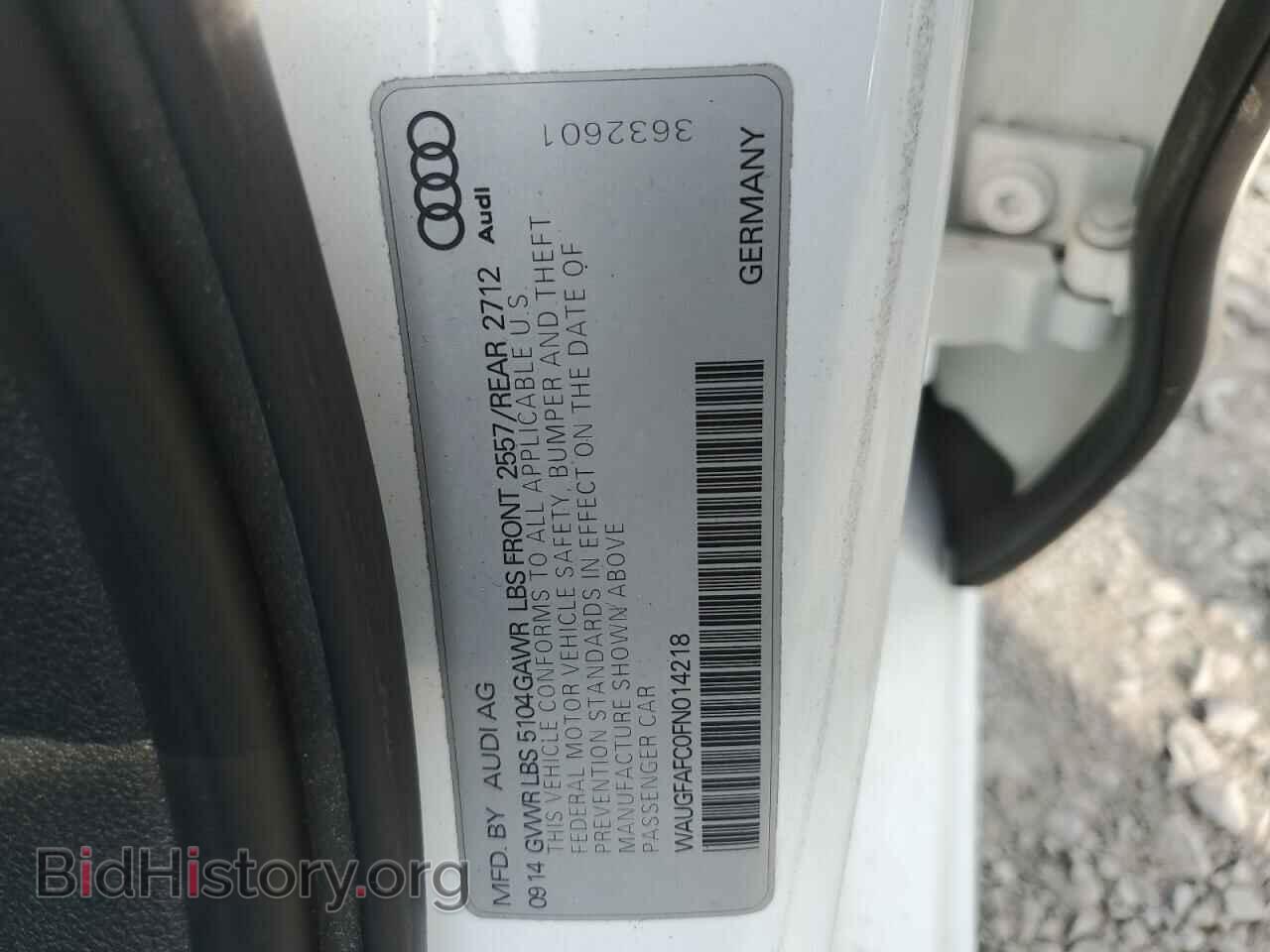 2015 AUDI A6 - VIN: WAUGFAFC0FN014218 - Фото 13