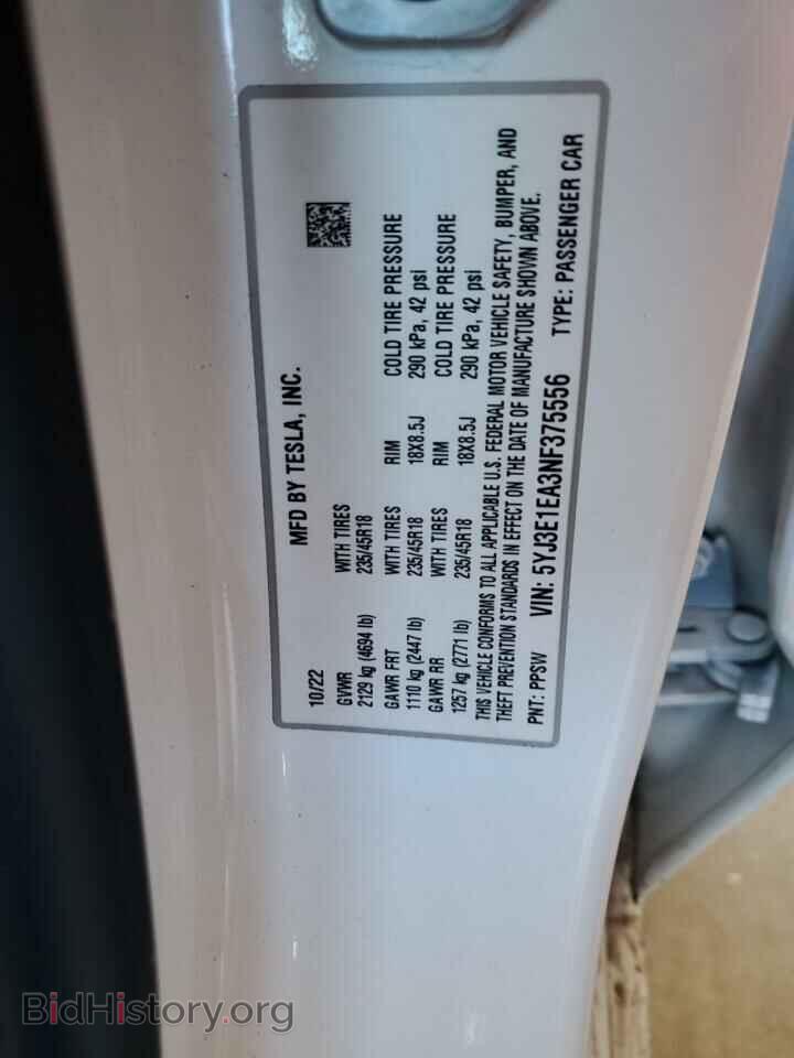 2022 TESLA MODEL 3 - VIN: 5YJ3E1EA3NF375556 - Photo 12