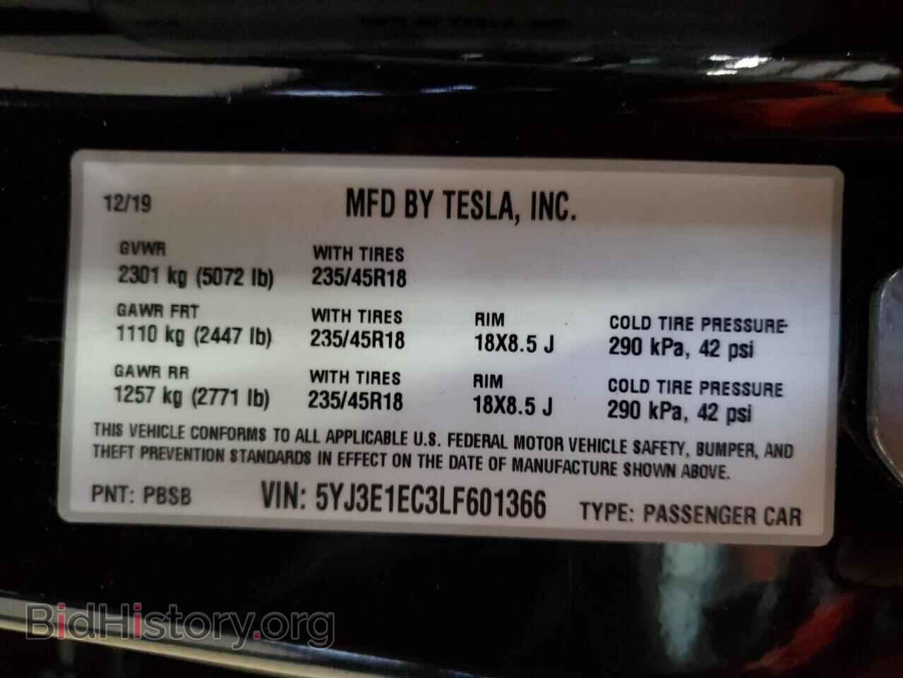 2020 TESLA MODEL 3 - VIN: 5YJ3E1EC3LF601366 - Фото 13