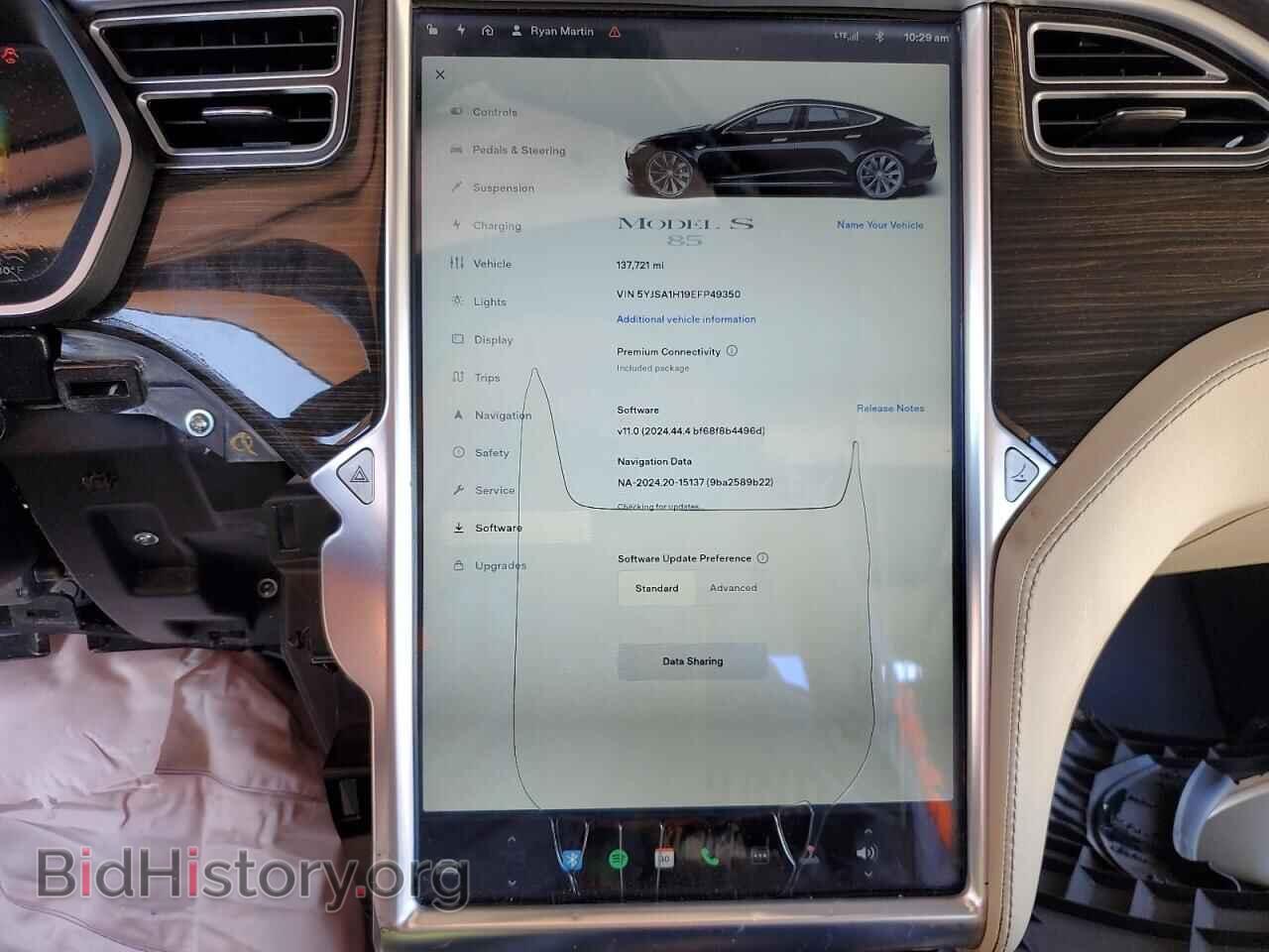 2014 TESLA MODEL S - VIN: 5YJSA1H19EFP49350 - Фото 9