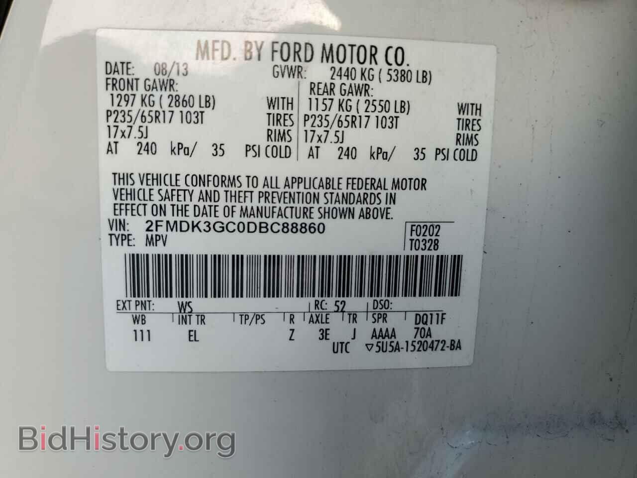 2013 FORD EDGE - VIN: 2FMDK3GC0DBC88860 - Photo 13
