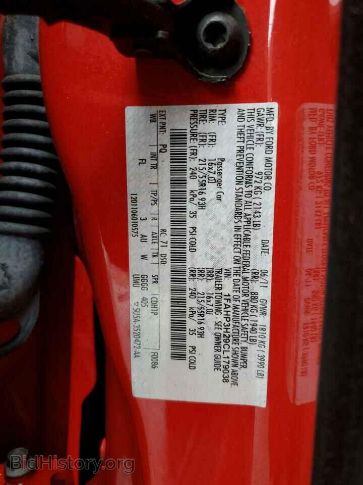 2012 FORD FOCUS - VIN: 1FAHP3H29CL179038 - Фото 10