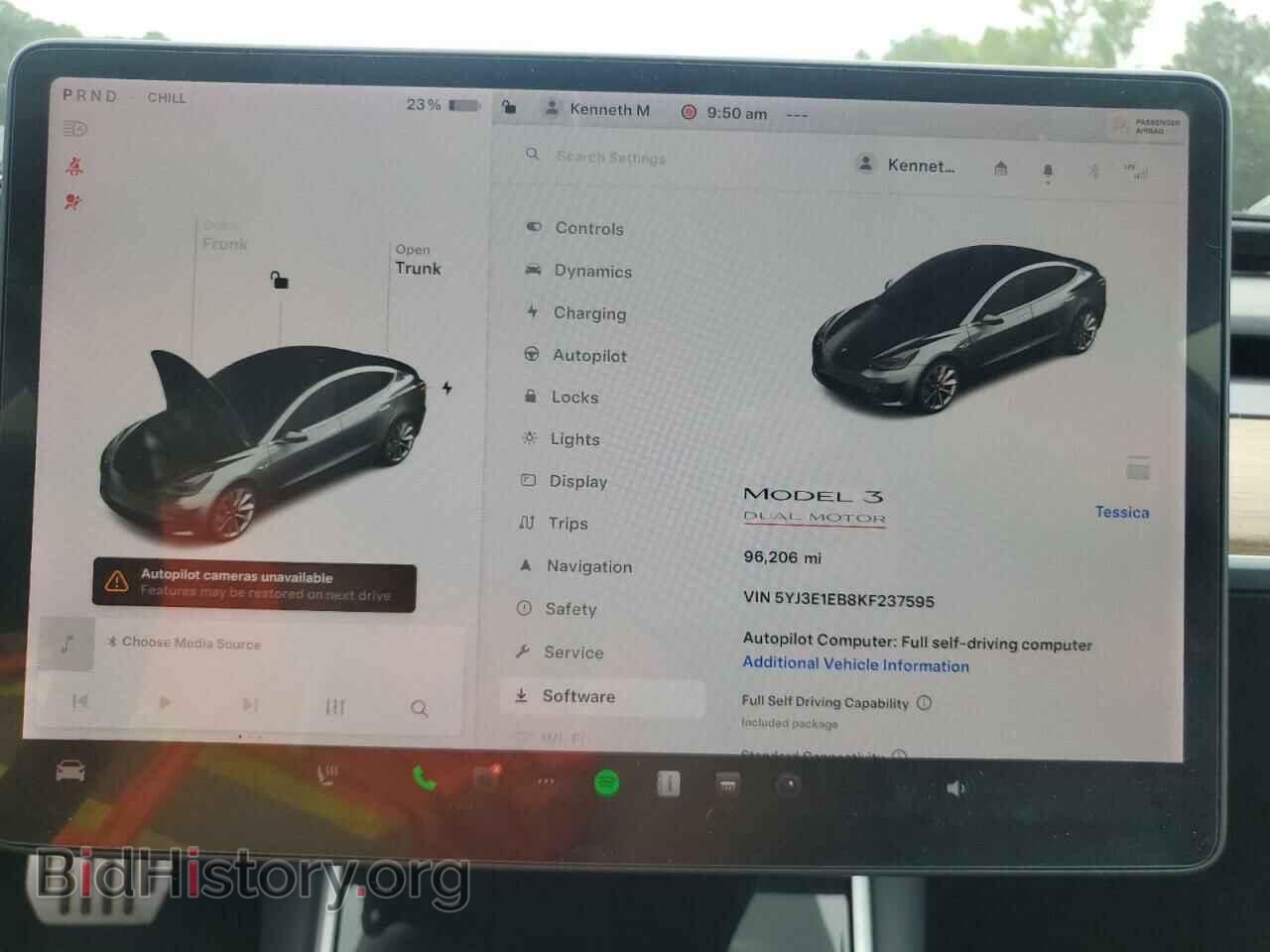 2019 TESLA MODEL 3 - VIN: 5YJ3E1EB8KF237595 - Фото 9
