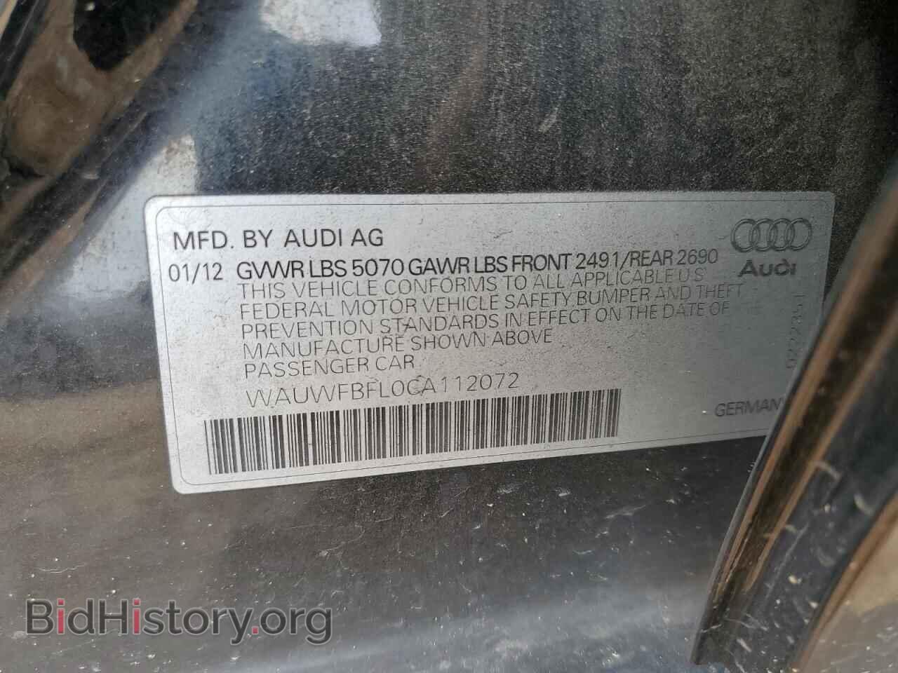 2012 AUDI A4 - VIN: WAUWFBFL0CA112072 - Фото 13