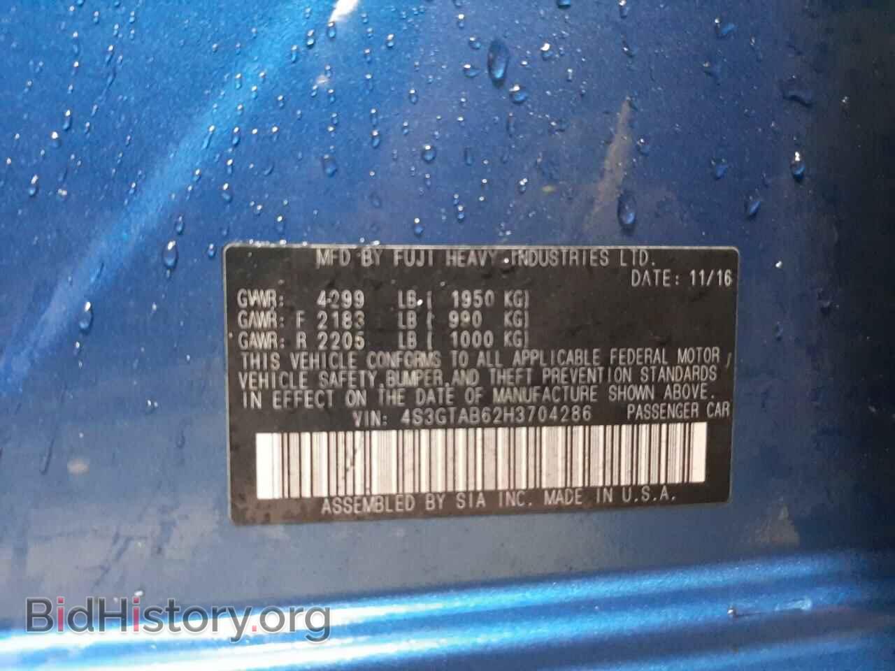 2017 SUBARU IMPREZA - VIN: 4S3GTAB62H3704286 - Фото 10