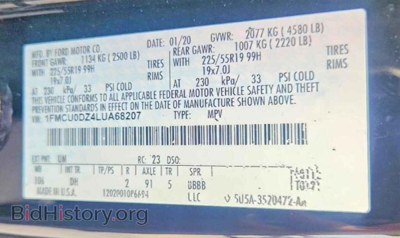2020 FORD ESCAPE - VIN: 1FMCU0DZ4LUA68207 - Photo 14
