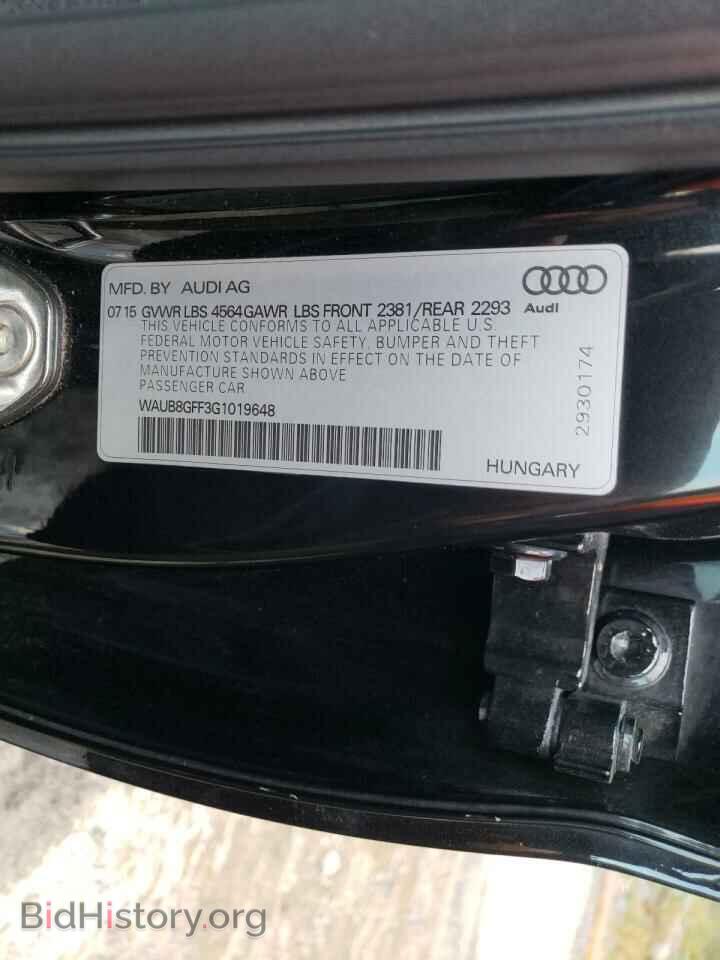 2016 AUDI A3 - VIN: WAUB8GFF3G1019648 - Фото 10