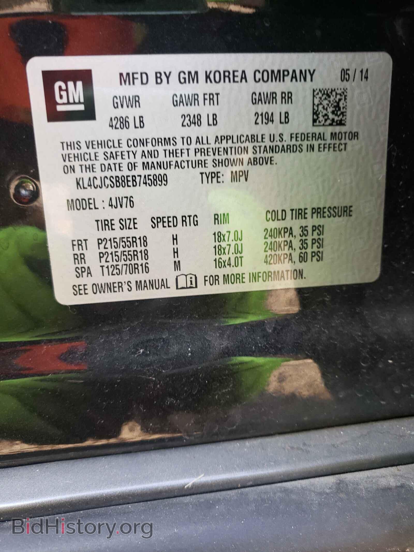 2014 BUICK ENCORE - VIN: KL4CJCSB8EB745899 - Photo 10