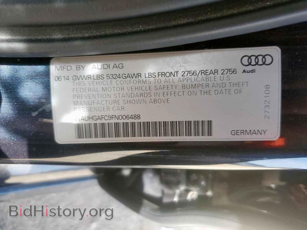 2015 AUDI A6 - VIN: WAUHGAFC9FN006488 - Фото 12
