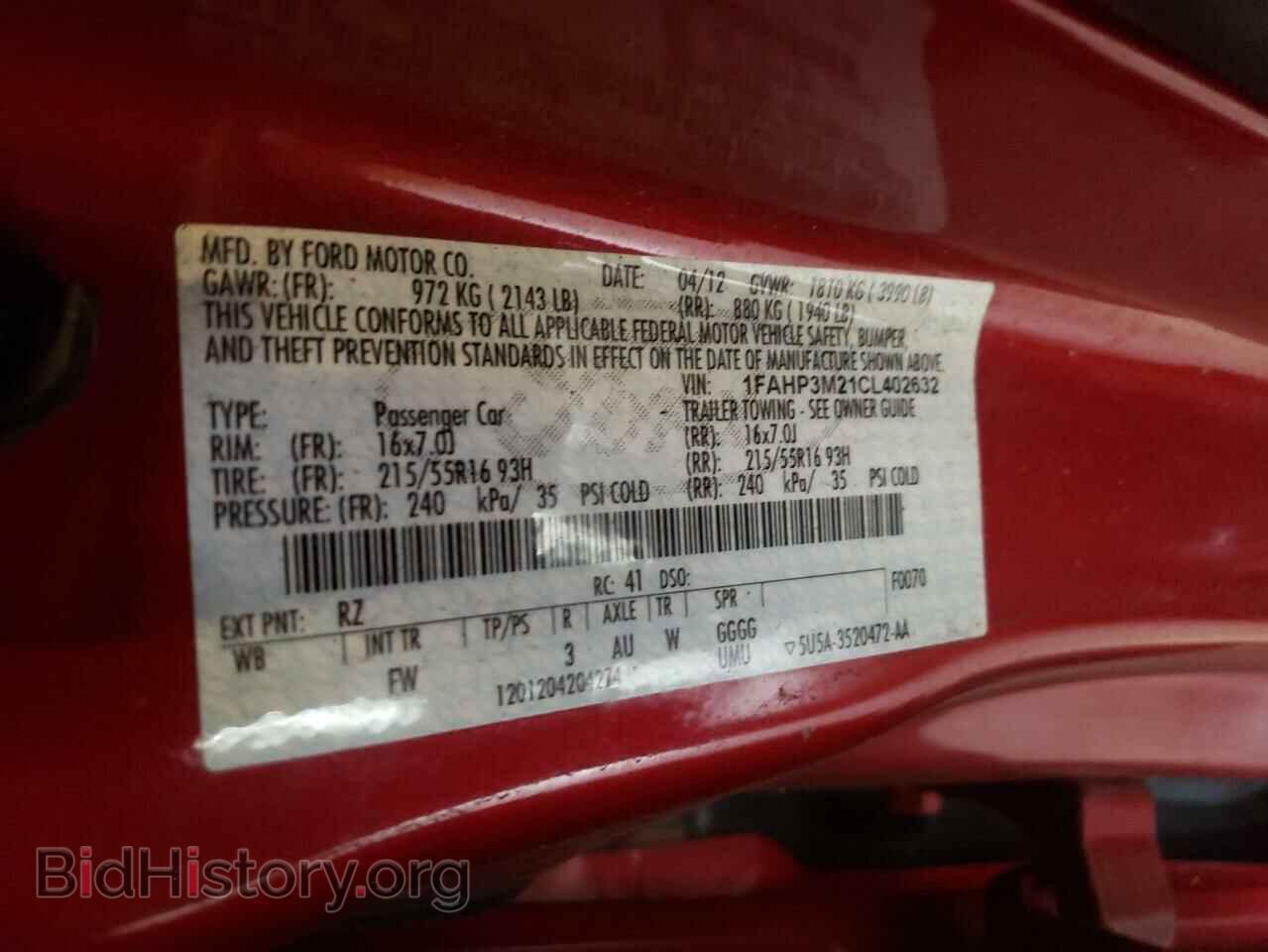 2012 FORD FOCUS - VIN: 1FAHP3M21CL402632 - Фото 10