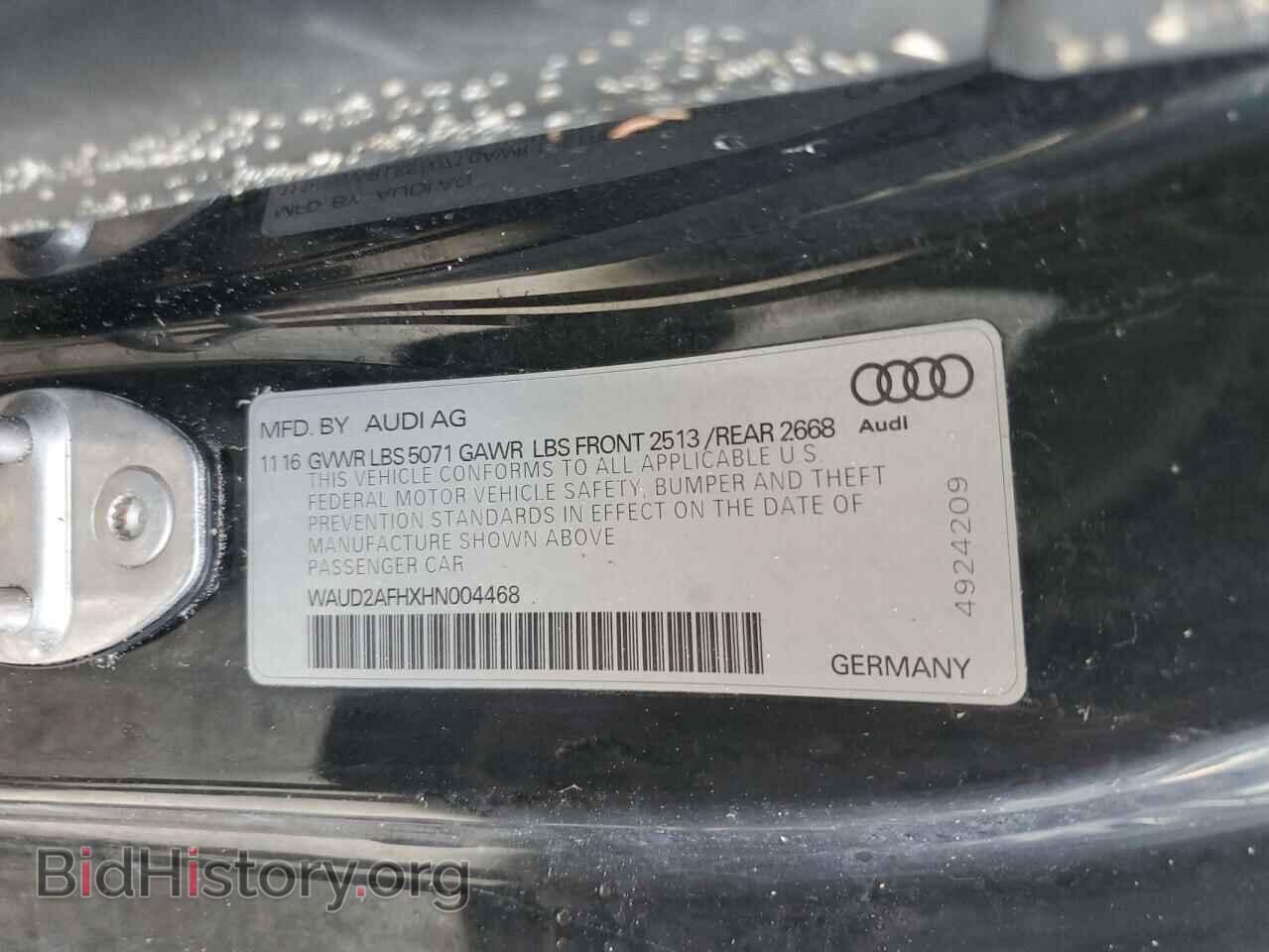 2017 AUDI A5 - VIN: WAUD2AFHXHN004468 - Фото 10