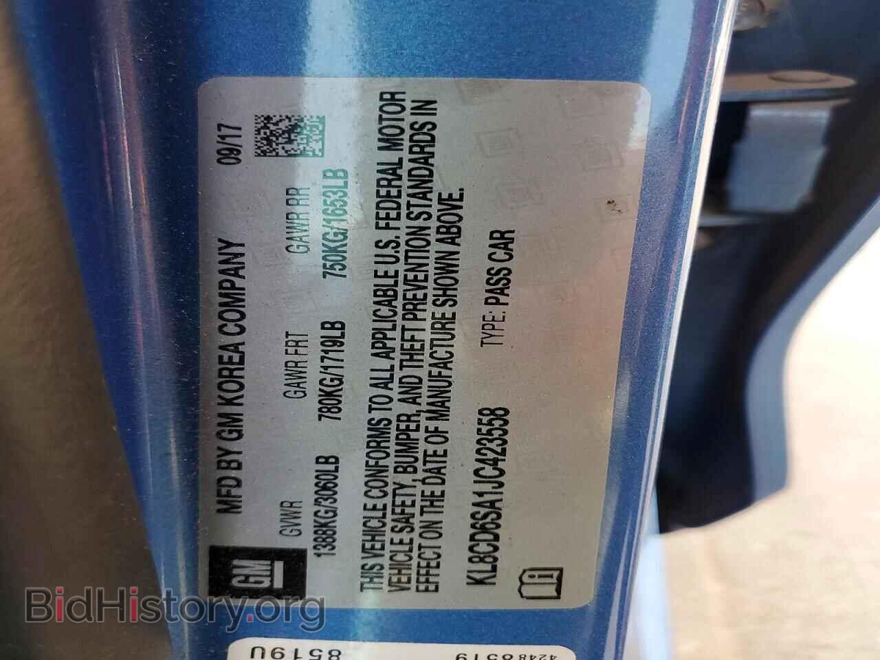 2018 CHEVROLET SPARK - VIN: KL8CD6SA1JC423558 - Фото 13