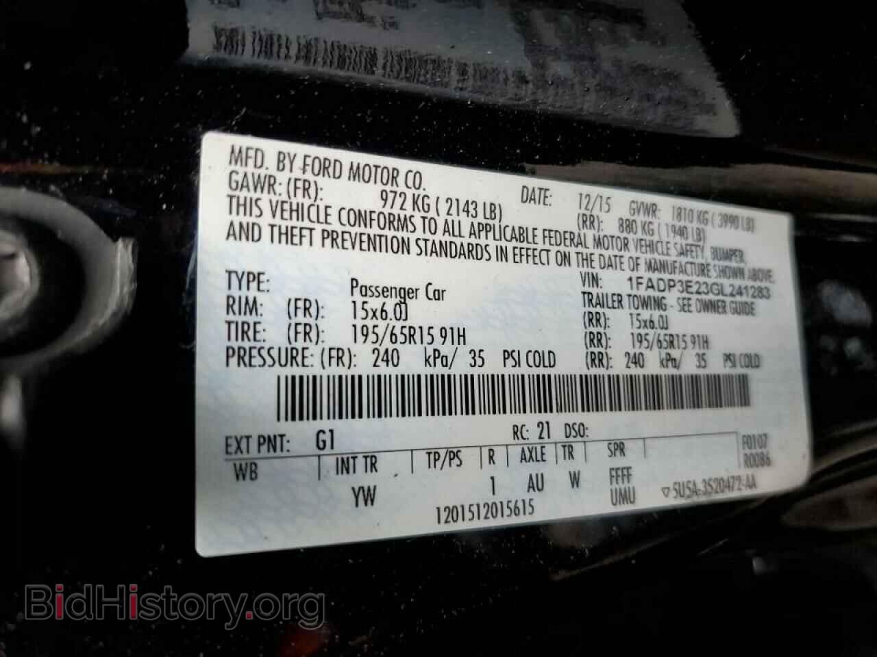 2016 FORD FOCUS - VIN: 1FADP3E23GL241283 - Фото 10