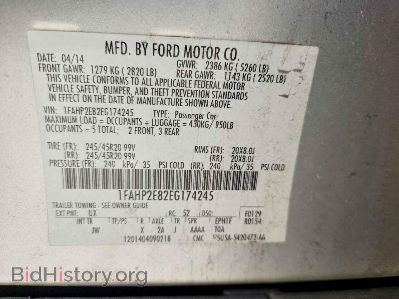 2014 FORD TAURUS - VIN: 1FAHP2E82EG174245 - Photo 12