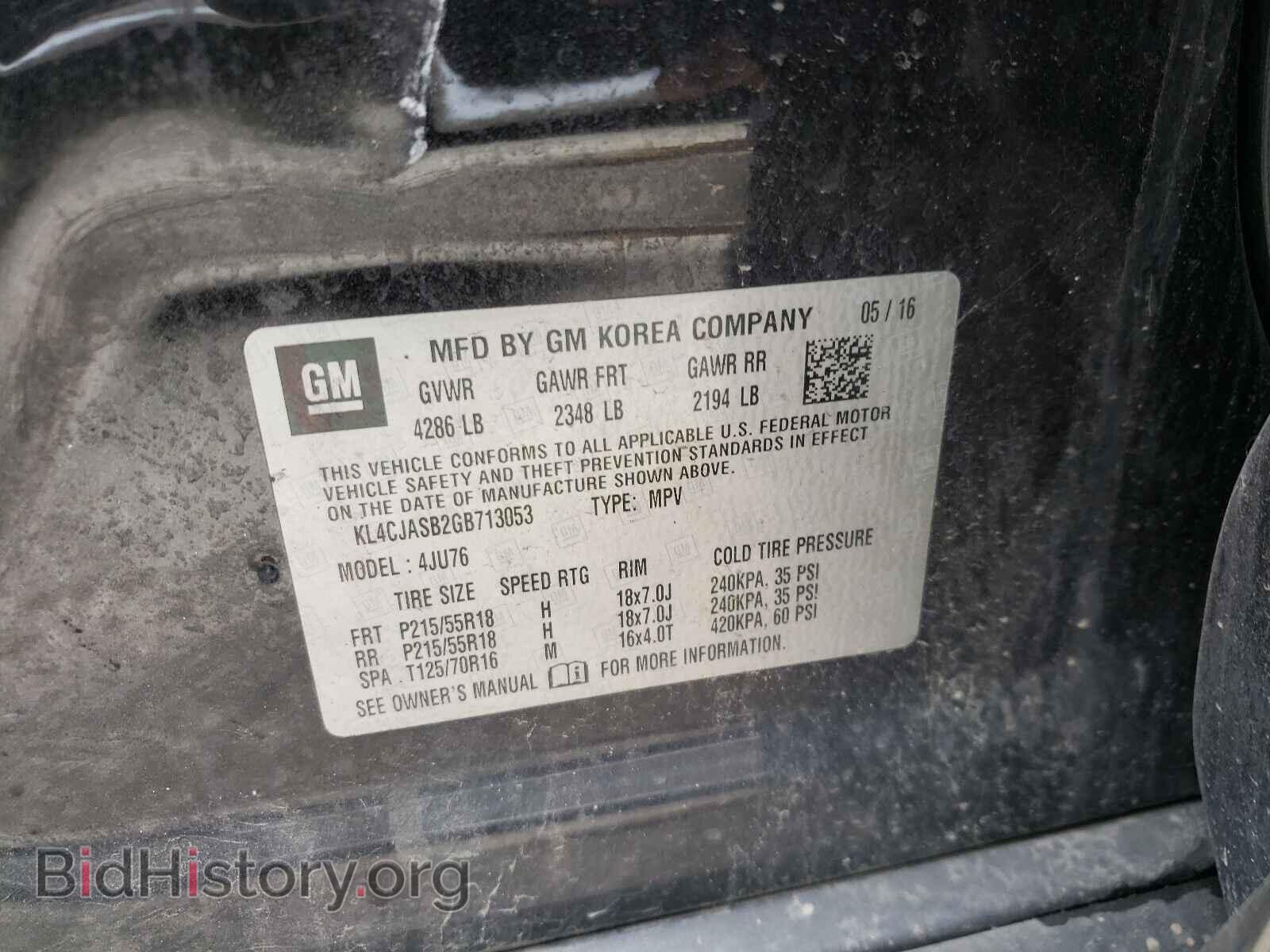 2016 BUICK ENCORE - VIN: KL4CJASB2GB713053 - Фото 10