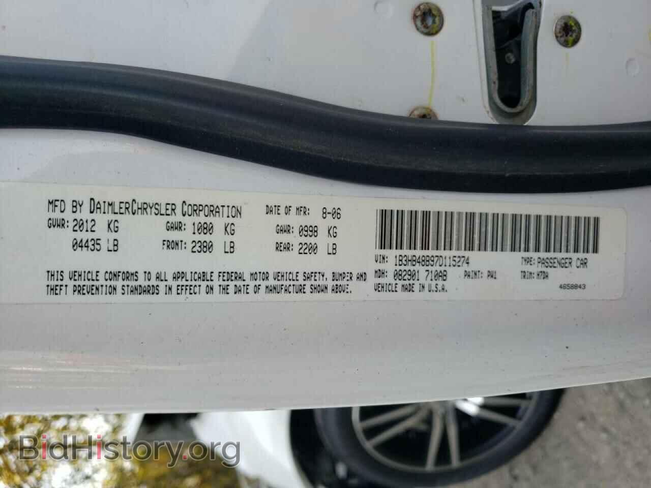2007 DODGE CALIBER - VIN: 1B3HB48B97D115274 - Фото 10